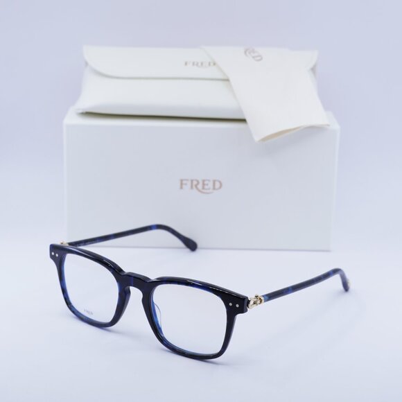 Fred FG50006I 092 Square 50mm Eyeglasses - Blue Havana - Picture 5 of 10